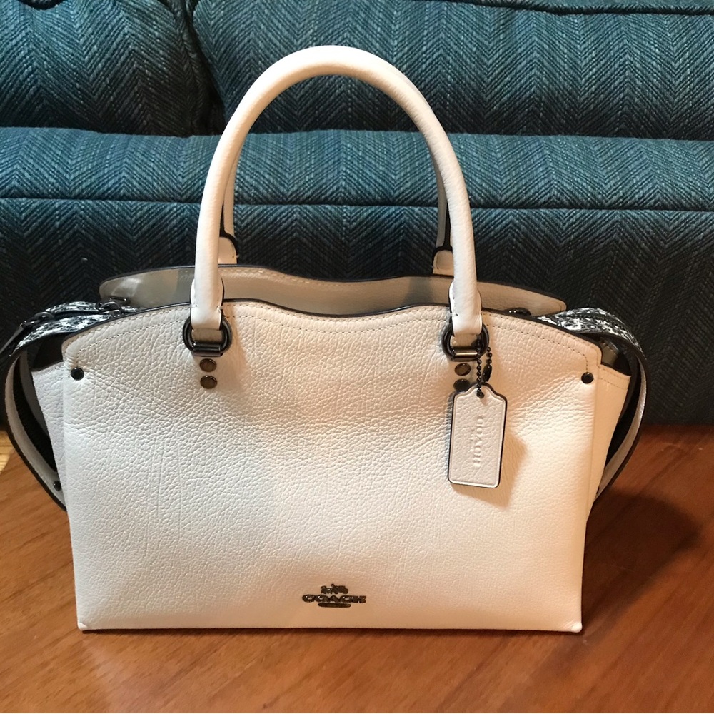 Coach Drew Cream Snakeskin Bag NWOT